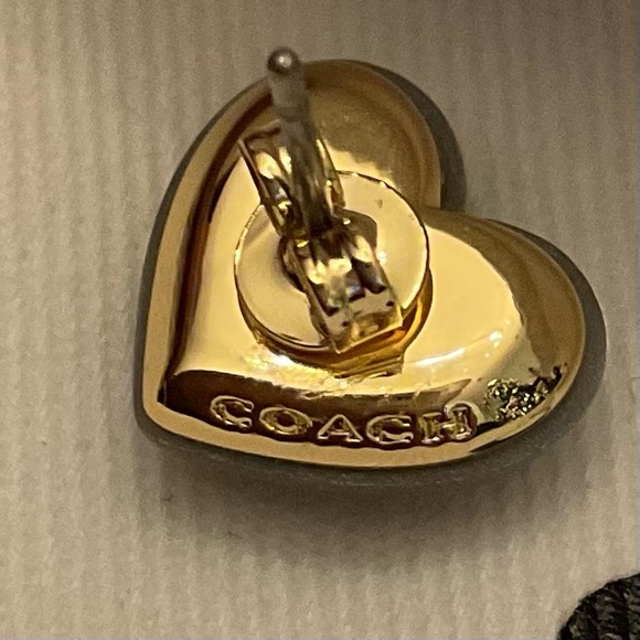 Coach Signature Heart Stud Earrings - Picture 4 of 5